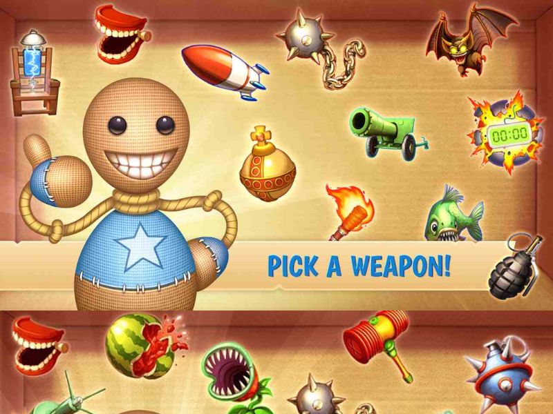 Cung cấp nhiều công cụ vui nhộn trong Kick the Buddy Hack