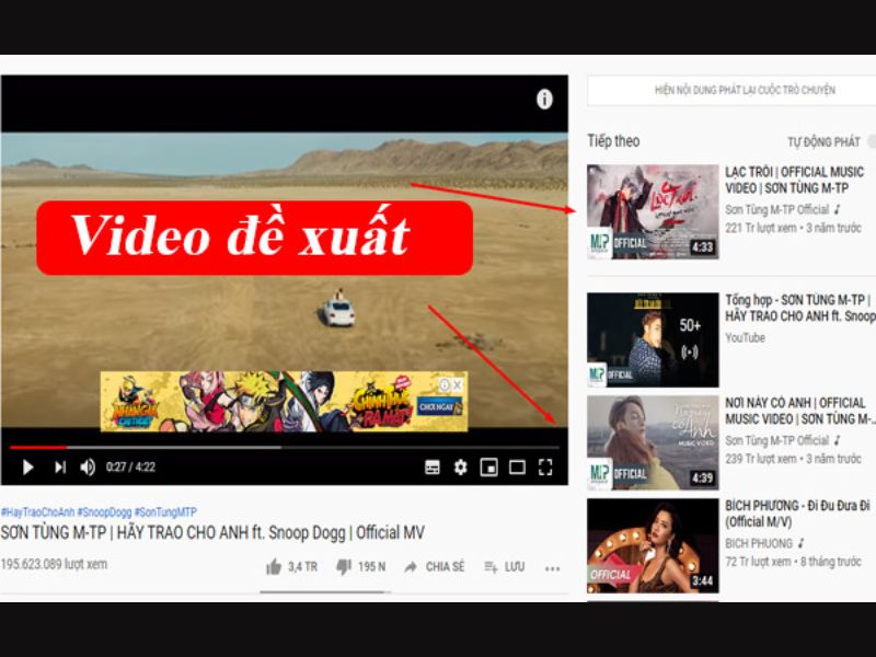 Đề xuất riêng cho người dùng trong YouTube 