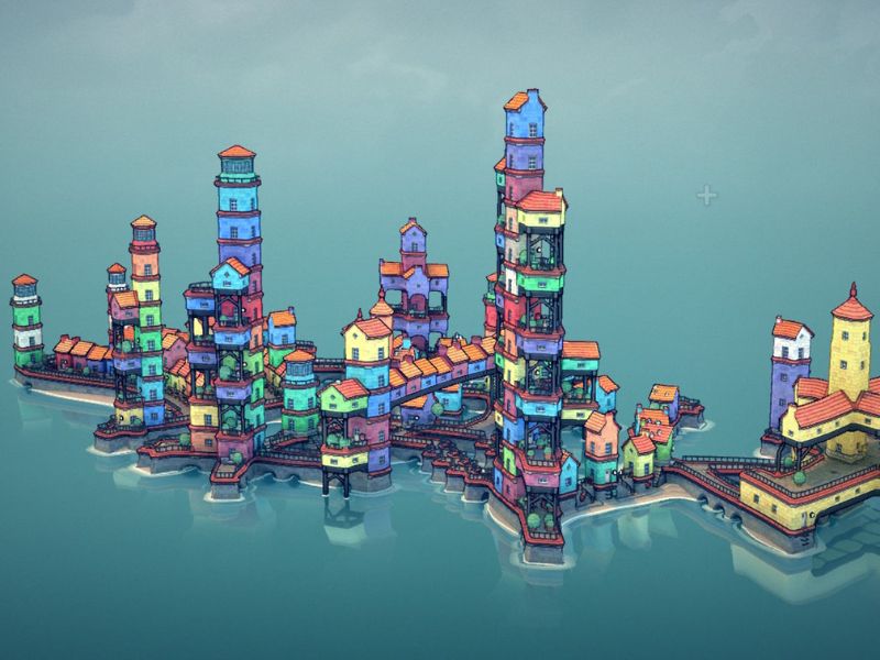 Game Townscaper Apk là trò chơi xây dựng duy nhất không có lấy một mục tiêu