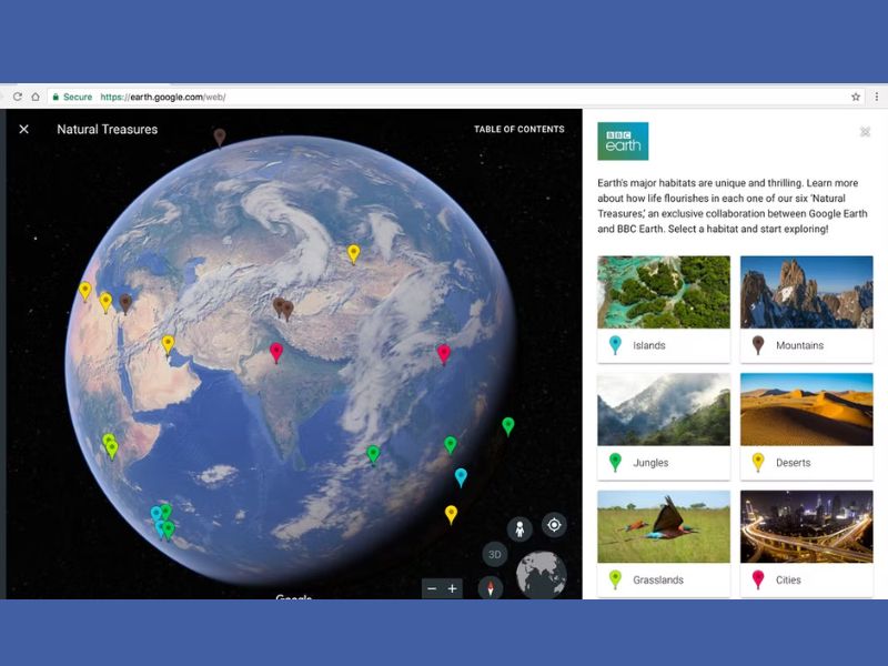 Google Earth Apk cho phép bạn phá mọi địa điểm trên thế giới