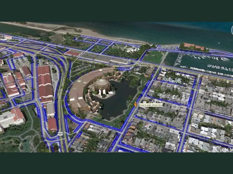 Google Earth Apk cho phép quan sát khu vực lân cận với tầm nhìn 360°