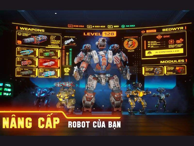 Tùy chỉnh nâng cấp Robot của bạn trong War Robot