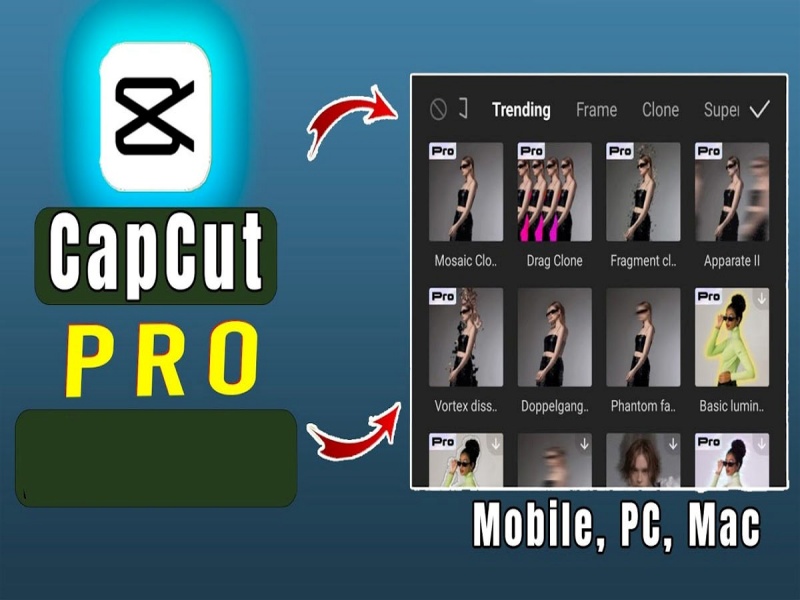 Chèn sticker động và hiệu ứng hình ảnh trong Capcut Pro Mod