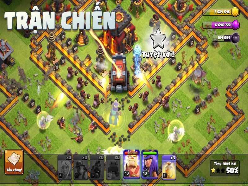 Chiến đấu và phá hủy căn cứ đối thủ trong Clash Of Clans Apk
