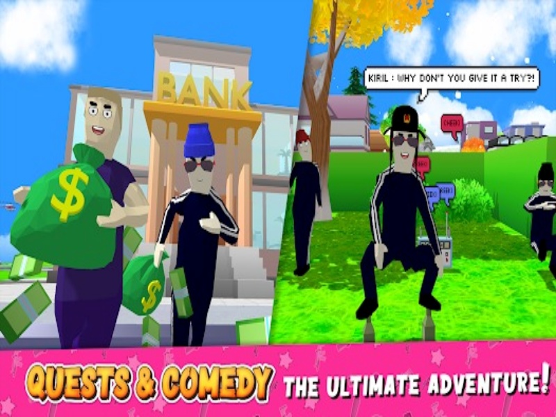 Phong cách đồ họa Low Poly đặc trưng Trong Bản Mod Dude Theft Wars