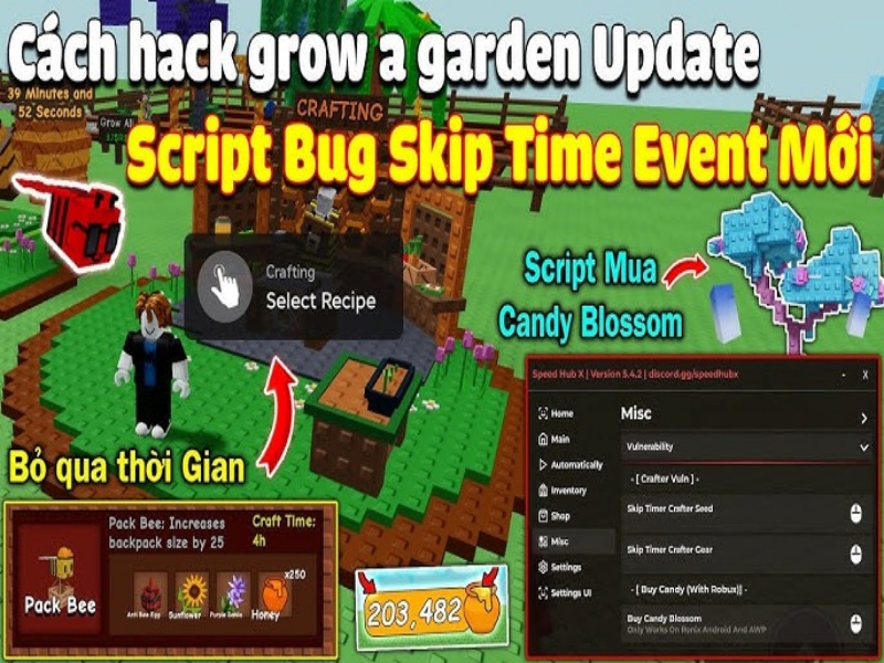Hack Grow A Garden tự động trồng trọt và buôn bán