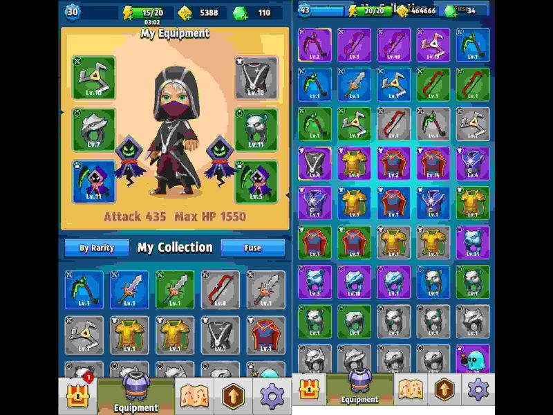 Hệ thống vũ khí chiến đấu đa dạng trong Archero APK