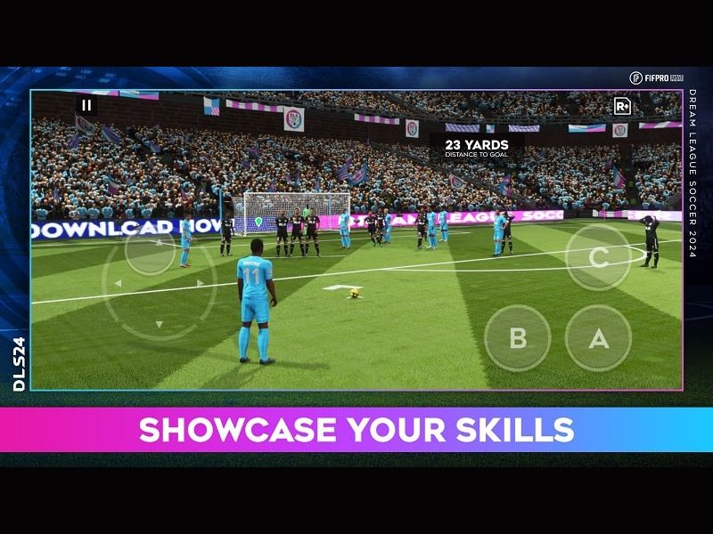 Lối chơi bóng đá chân thực trong Dream League Soccer 2024