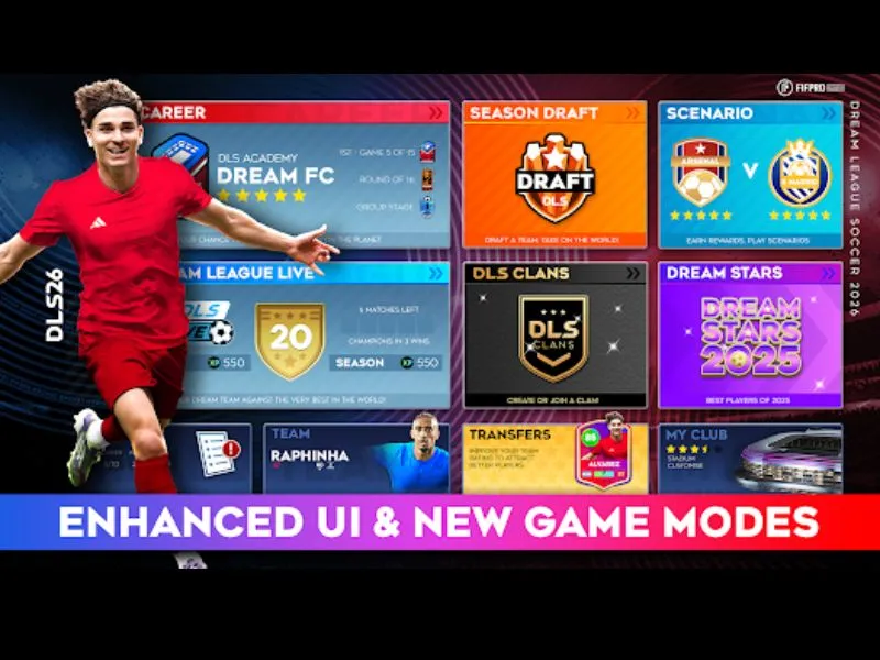 Hệ thống giải đấu và mùa giải hấp dẫn trong Dream League Soccer 2026