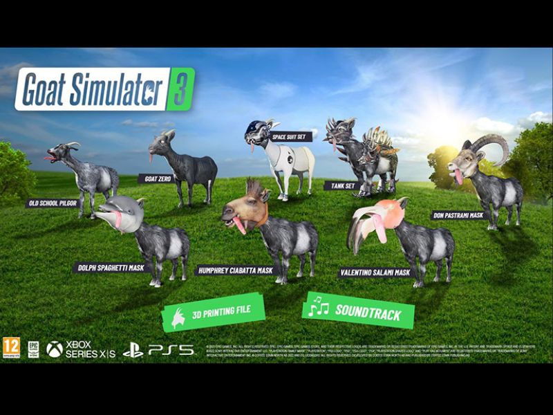 Nhiều loại trang phục khác nhau trong Goat Simulator 3 APK