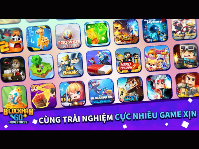 Kho mini game phong phú không giới hạn trong Blockman Go Hack