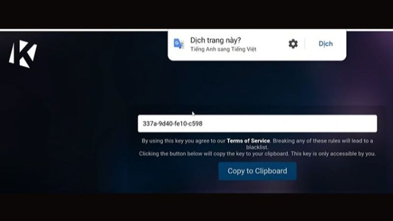 Hoàn thành quá trình vượt checkpoint 2 > nhấn "Copy to Clipboard" để sao chép mã 