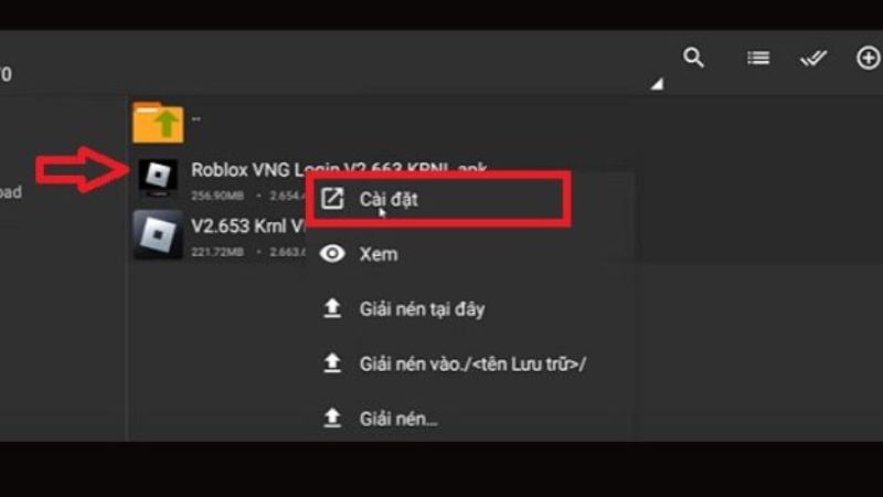 Cài đặt tệp APK thứ hai