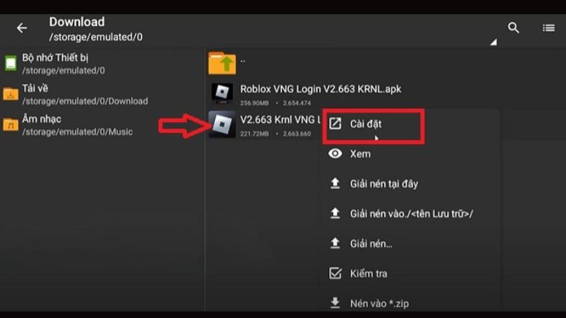 Cài đặt Roblox VNG Login: