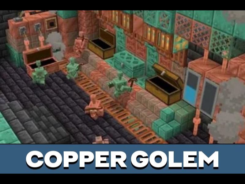 Mob Copper Golem trong Minecraft 1.21.101 APK