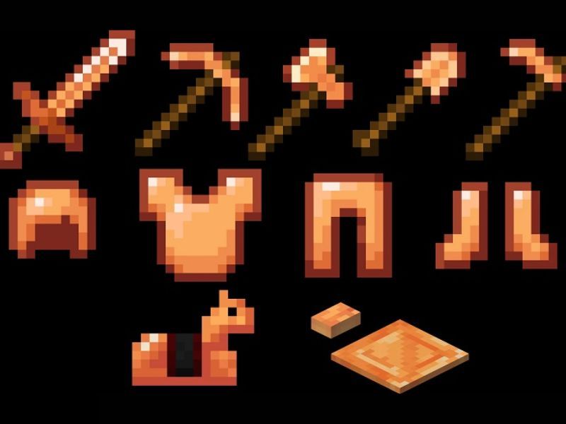 Xuất hiện nhiều công cụ và áo giáp bằng đồng trong Minecraft 1.21.101 APK