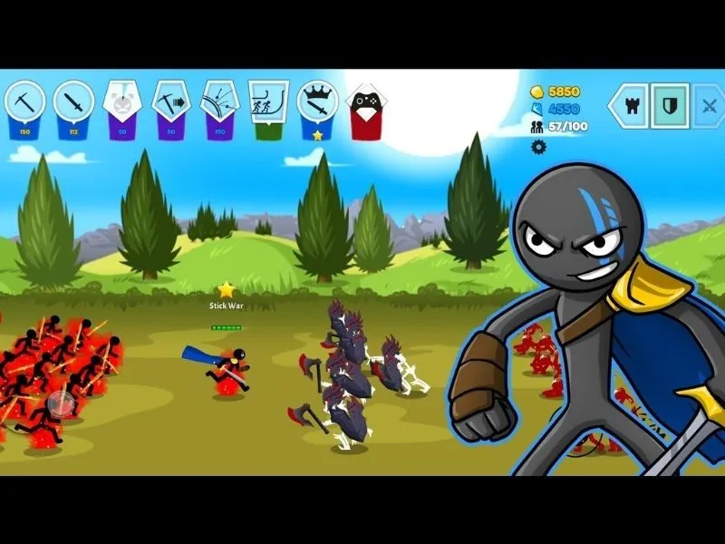 Đồ họa stickman nâng cấp mượt mà trong Stick War: Saga Hack