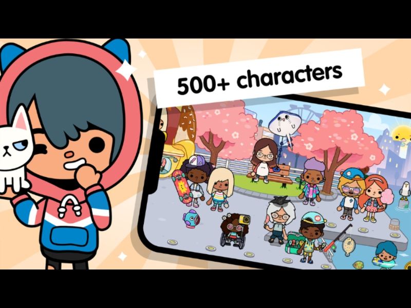 Hơn 500 nhân vật đa dạng trong Toca Life World Mod