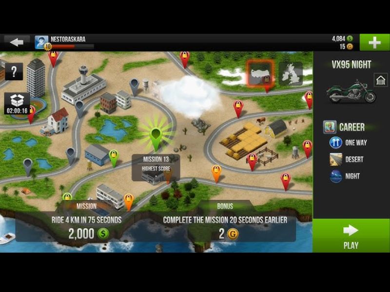 Đa dạng chế độ chơi trong Traffic Rider Mod APK