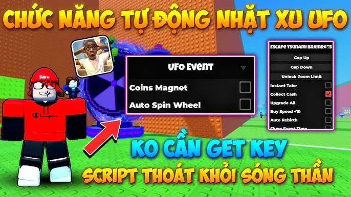 Tính năng mod có trong Hak thoát khỏi sóng thần Brainrot