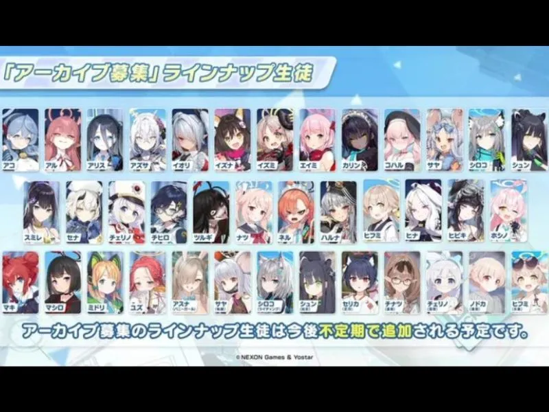 Dàn nhân vật Anime có “Hồn” và câu chuyện riêng trong Blue Archive APK