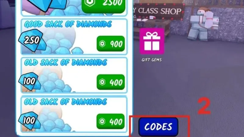 Chọn chữ CODES