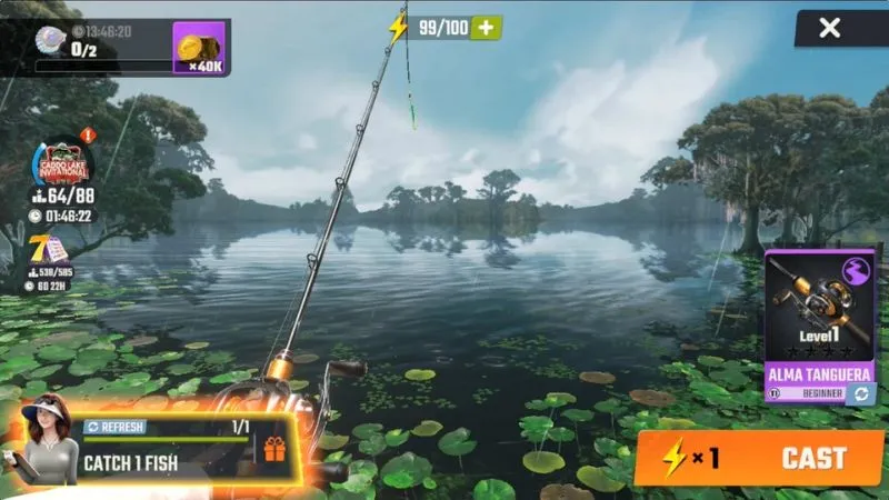 Lối chơi câu cá chân thực và dễ tiếp cận trong Fishing Master APK