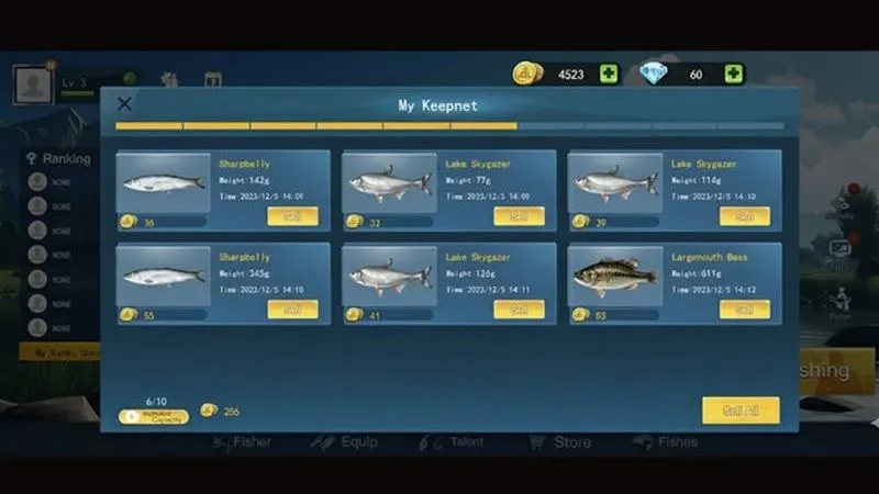 Bộ sưu tập cá phong phú và có giá trị trong Fishing Master APK