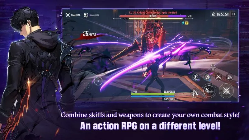 Đồ họa chất lượng cao, hiệu ứng chiến đấu hoành tráng trong Solo Leveling Arise APK