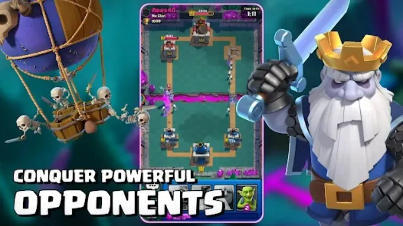 Trận đấu PvP thời gian thực trong Clash Royale APK