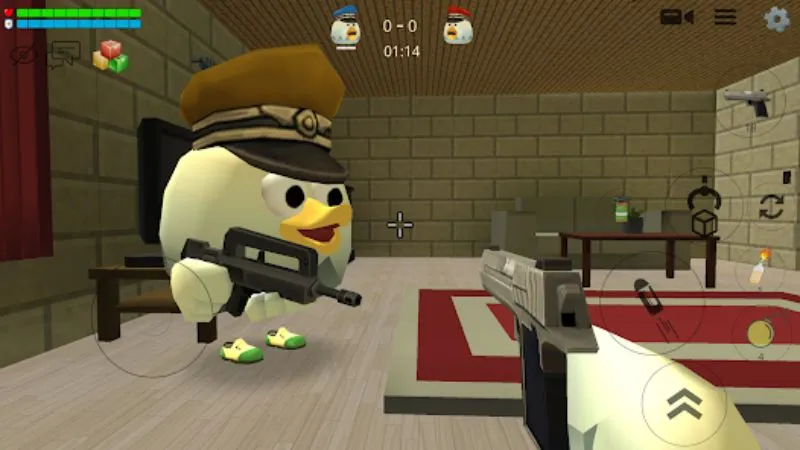 Tham gia các trận chiến bắn súng vui nhộn trong Hack Chicken Gun