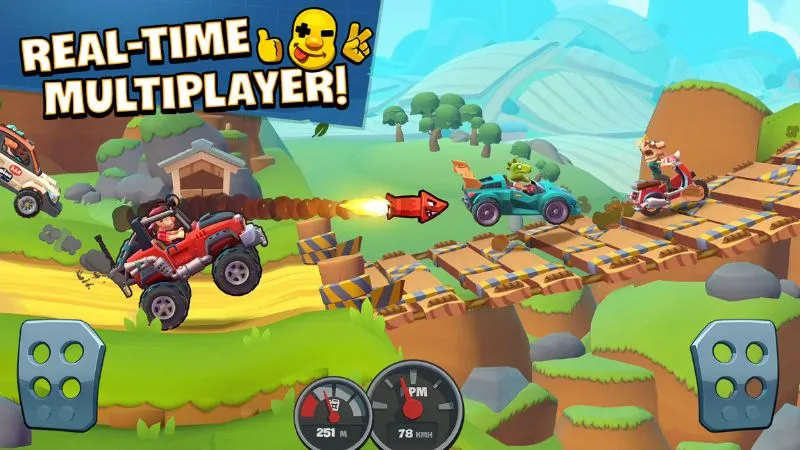Đua xe vượt địa hình đầy thử thách trong Hill Climb Racing Hack 