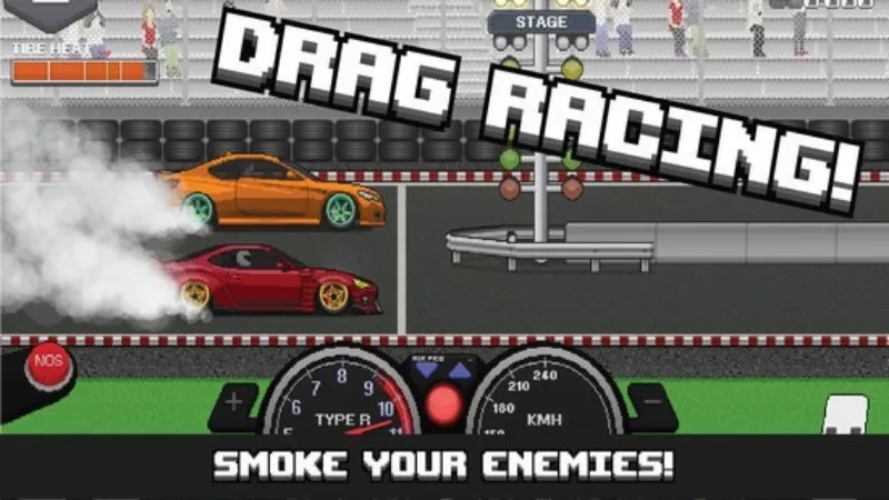 Giao diện nâng cấp động cơ và phụ tùng trong Pixel Car Racer MOD