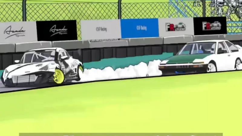 Hai chiếc xe drift cùng nhau trong mod FR Legends