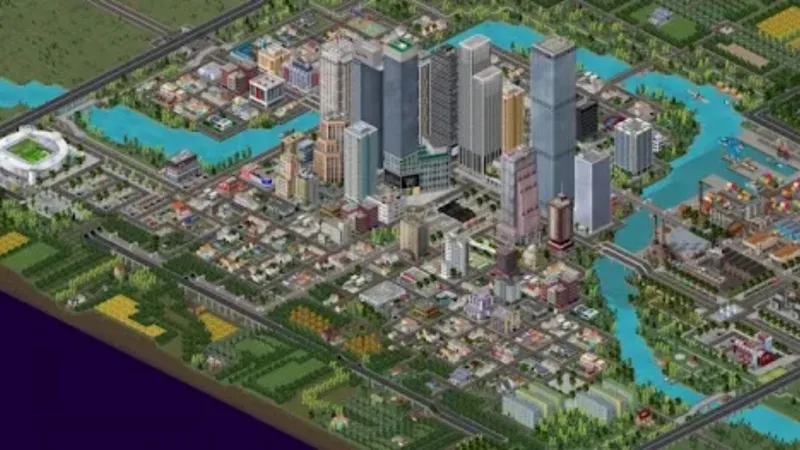 Khu dân cư và hệ thống đường sá trong TheoTown MOD APK