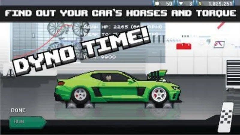 Pixel Car Racer MOD APK với cuộc đua Drag và hệ thống sang số