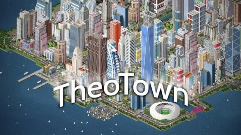 Thành phố hiện đại với nhiều công trình trong TheoTown MOD